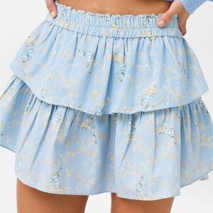 Love Shack Fancy mini skirt in Dim Star